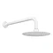 Arezzo Round 200mm Matt White Fixed Shower Head + Wall Mounted Arm  Feature Large Image