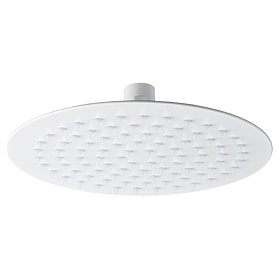 Arezzo Round 200mm Matt White Fixed Shower Head Large Image