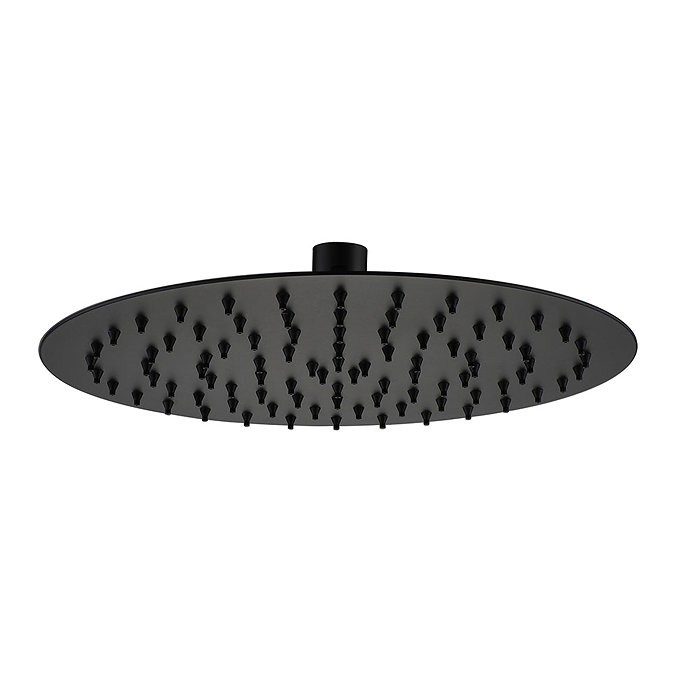 Arezzo Round 250mm Matt Black Fixed Shower Head Large Image