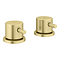 Arezzo Round 3/4" Deck Bath Side Valves Brushed Brass (Pair)