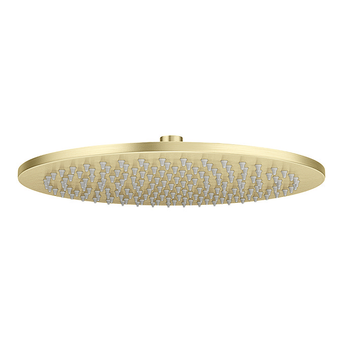Arezzo Round 300mm Brushed Brass Fixed Shower Head Large Image