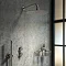 Arezzo Round 300mm Brushed Gunmetal Grey Fixed Shower Head + Wall Mounted Arm  Profile Large Image