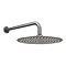 Arezzo Round 300mm Brushed Gunmetal Grey Fixed Shower Head + Wall Mounted Arm Large Image