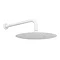 Arezzo Round 300mm Matt White Fixed Shower Head + Wall Mounted Arm  Profile Large Image