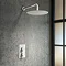 Arezzo Round 300mm Matt White Fixed Shower Head + Wall Mounted Arm  Feature Large Image