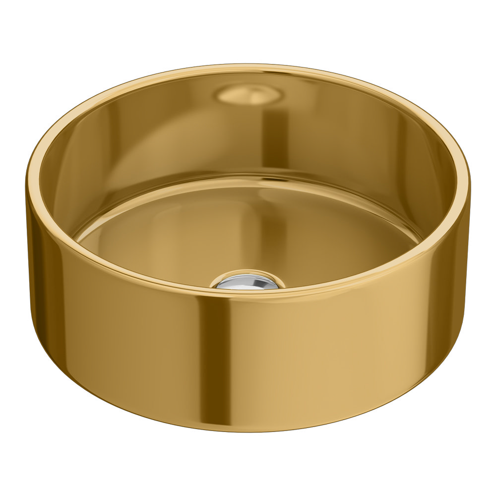 Arezzo Round 405mm Gold Ceramic Counter Top Basin Victorian