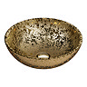 Arezzo Round 410mm Gold Mottled Design Ceramic Counter Top Basin