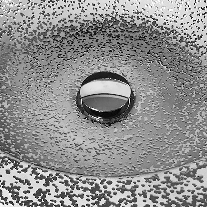 Arezzo Round 430mm Silver Mottled Relief Design Ceramic Counter Top Basin  Feature Large Image