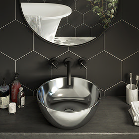 Arezzo Round 415mm Silver Ceramic Counter Top Basin Large Image