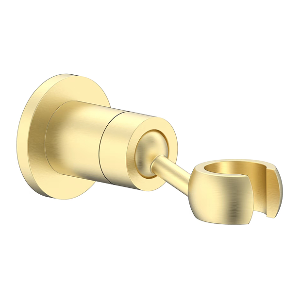 Arezzo Luxury Round Adjustable Shower Handset Holder Brushed Brass