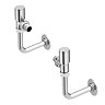 Arezzo Round Angled Radiator Valves inc. Curved Angled Pipes - Chrome Large Image