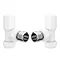 Arezzo Round Angled Radiator Valves inc. Curved Angled Pipes - White  Standard Large Image