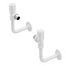 Arezzo Round Angled Radiator Valves inc. Curved Angled Pipes - White Large Image