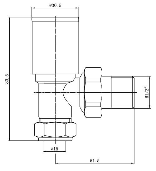 Arezzo Round Angled Radiator Valves incl. Curved Angled Pipes Brushed Brass