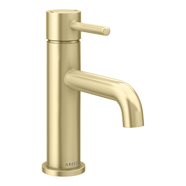 Arezzo Round Brushed Brass Basin Mono Mixer Tap