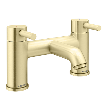 Arezzo Round Brushed Brass Bath Filler Tap