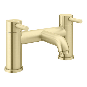 Arezzo Round Brushed Brass Bath Filler Tap  Profile Large Image