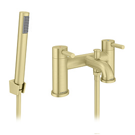 Arezzo Round Brushed Brass Bath Shower Mixer Tap with Shower Kit