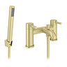 Arezzo Round Brushed Brass Bath Shower Mixer Tap with Shower Kit
