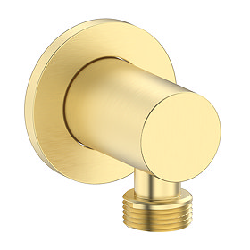 Arezzo Round Brushed Brass Outlet Elbow