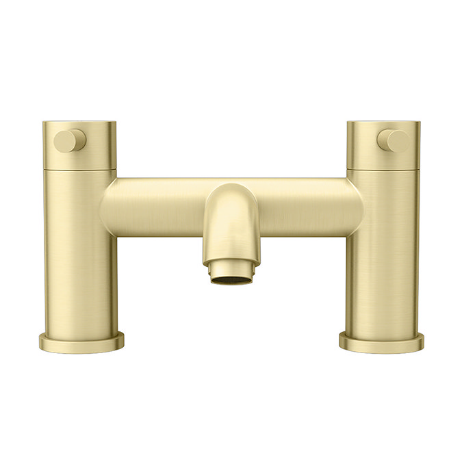 Arezzo Round Brushed Brass Tap Package (Bath + Basin Tap)