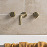 Arezzo Round Brushed Brass Wall Mounted Tap Package (Bath + Basin Tap)