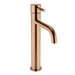 Arezzo Round Brushed Bronze High Rise Mono Basin Mixer Tap
