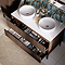 Arezzo Round Brushed Bronze Wall Mounted (2TH) Basin Mixer Tap