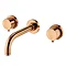 Arezzo Round Brushed Bronze Wall Mounted (3TH) Bath Filler Tap Large Image