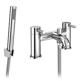 Arezzo Round Chrome Bath Shower Mixer Tap with Shower Kit