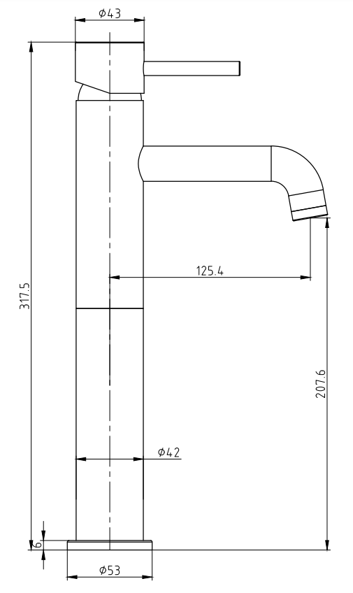 Arezzo Round Chrome High Rise Mono Basin Mixer Tap