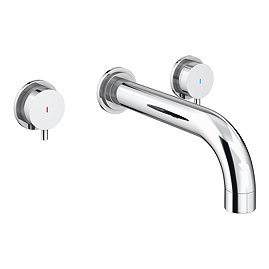Arezzo Round Chrome Wall Mounted (3TH) Basin Mixer Tap
