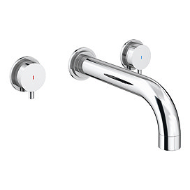 Arezzo Round Chrome Wall Mounted (3TH) Basin Mixer Tap