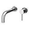 Arezzo Round Chrome Wall Mounted Basin Mixer Tap - 2 Tap Holes