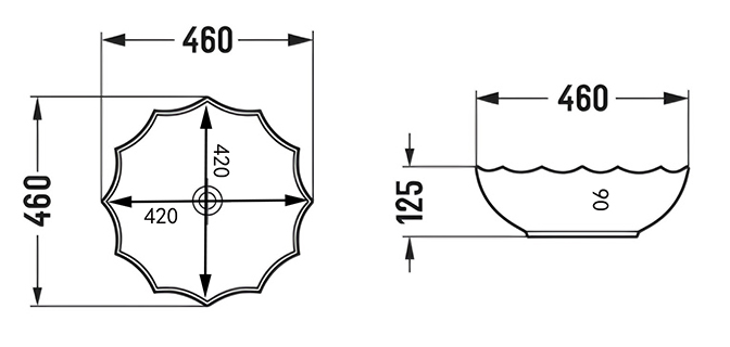 Arezzo Round Clear Glass Countertop Basin - 460mm Diameter