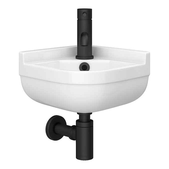 Arezzo Round Corner Cloakroom Basin 1 Tap Hole – Gloss White
