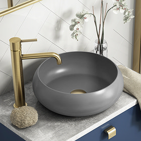 Arezzo Round Counter Top Basin (360mm Diameter - Matt Grey) Large Image