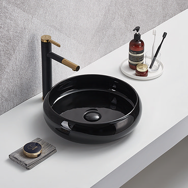 Arezzo Round Counter Top Basin (420mm Diameter - Gloss Black)