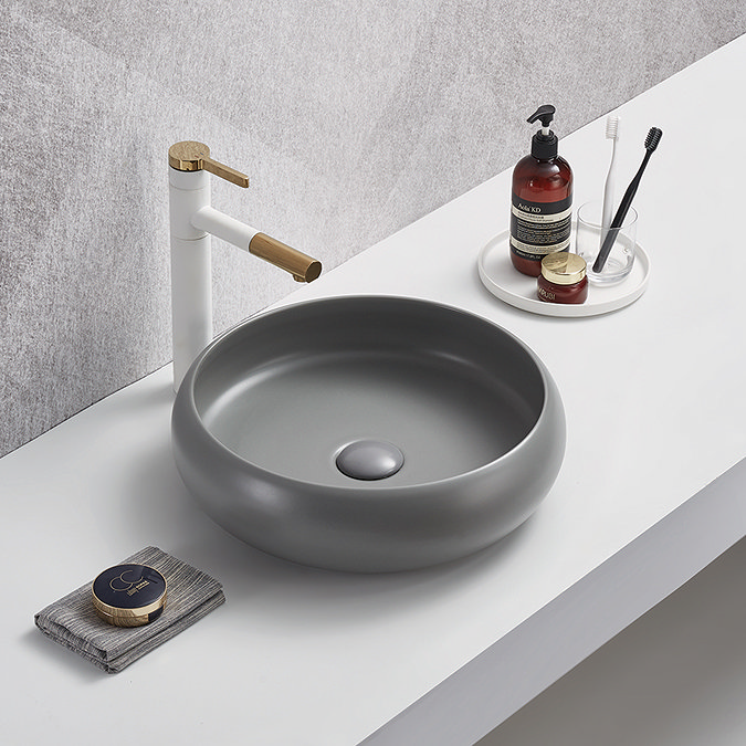 Arezzo Round Counter Top Basin (420mm Diameter - Matt Grey)  Profile Large Image