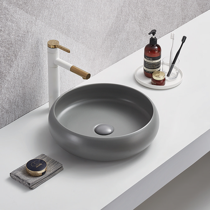 Arezzo Round Counter Top Basin (420mm Diameter - Matt Grey)
