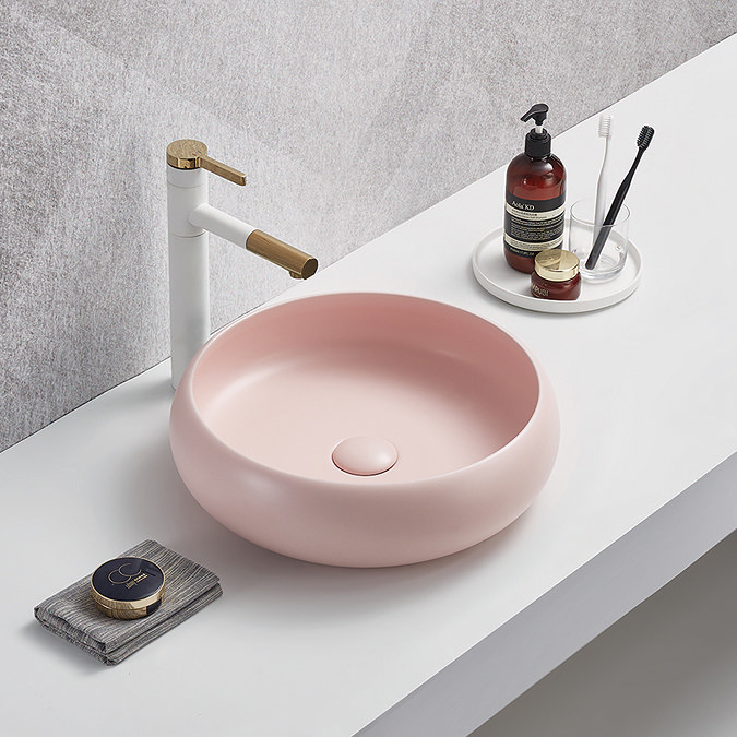 Arezzo Round Counter Top Basin (420mm Diameter - Matt Pink)  Profile Large Image