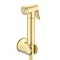 Arezzo Round Douche Shower Spray Kit with Wall Bracket and Hose Brushed Brass
