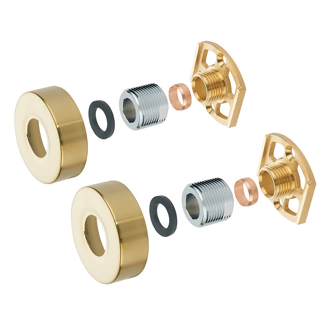 Arezzo Round Easy Fix Bar Shower Fixing Bracket Brushed Brass	 Large Image