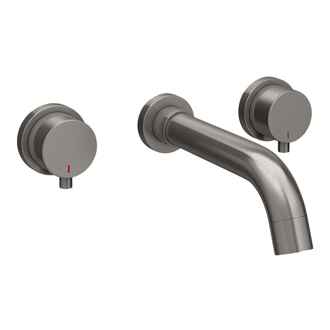 Arezzo Round Gunmetal Grey Wall Mounted (3TH) Basin Mixer Tap