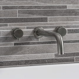 Arezzo Round Gunmetal Grey Wall Mounted (3TH) Bath Filler Tap