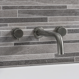 Arezzo Round Gunmetal Grey Wall Mounted (3TH) Bath Filler Tap