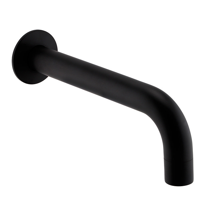Arezzo Round Matt Black 2 Outlet Shower System (Fixed Shower Head + Bath Spout) In Bathroom Large I