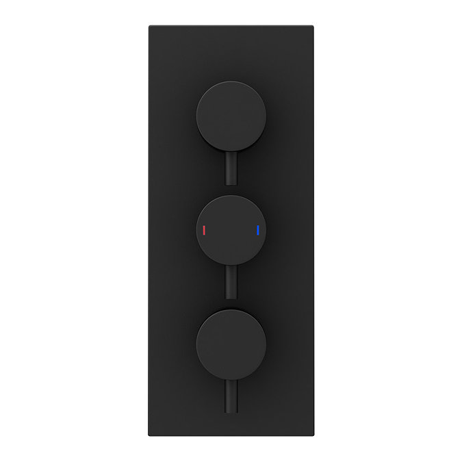 Arezzo Round Matt Black 2 Outlet Shower System (Fixed Shower Head + Bath Spout) Newest Large Image