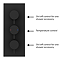 Arezzo Round Matt Black 2 Outlet Shower System (Fixed Shower Head + Overflow Bath Filler) Newest La