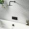 Arezzo Round Matt Black 2 Outlet Shower System (Fixed Shower Head + Overflow Bath Filler) Large Imag